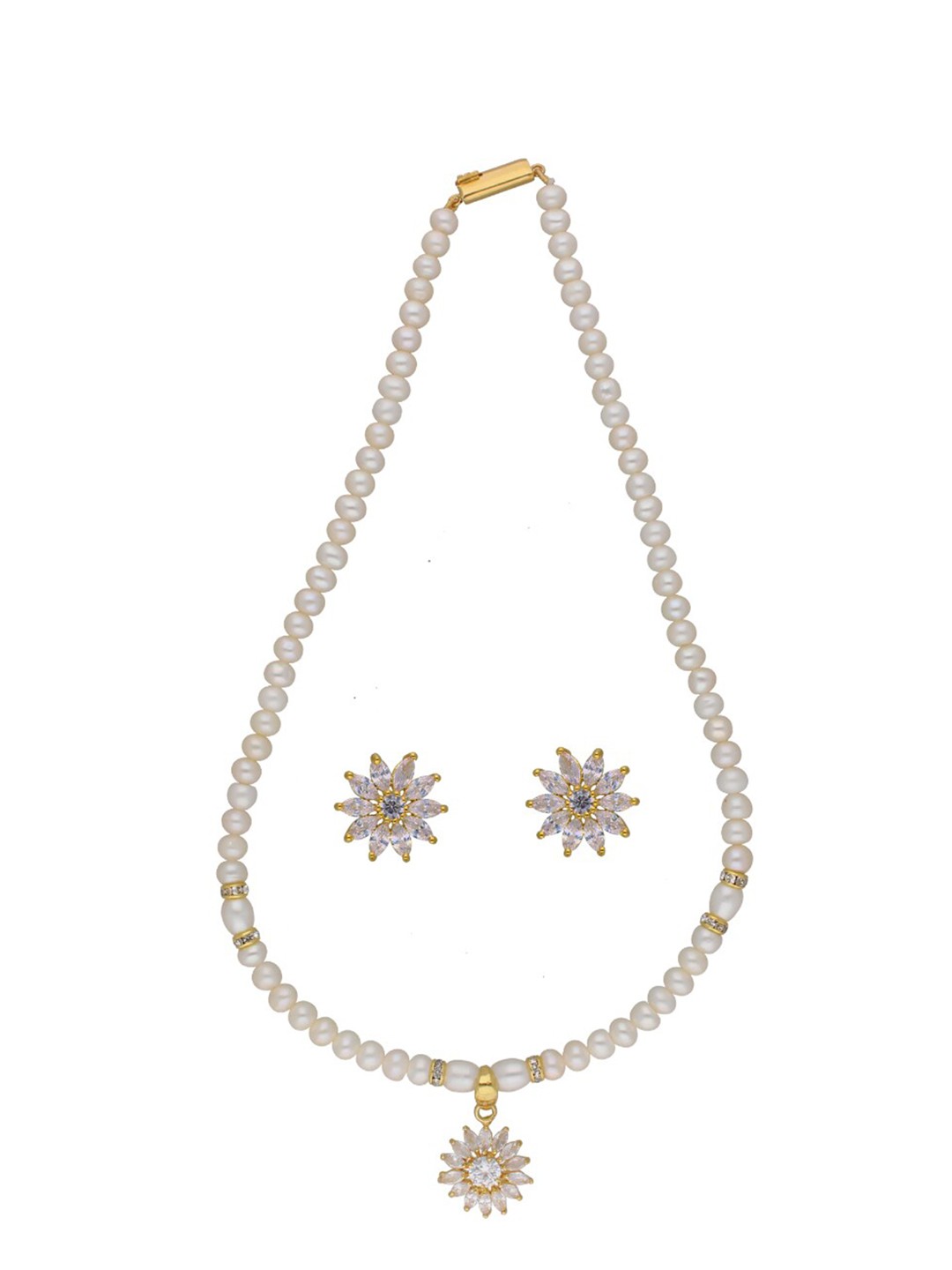 Sri Jagdamba Pearls Dealer Gold-Plated Stone Studded & Artificial Beaded Jewellery Set
Sri Jagdamba Pearls Dealer Gold-Plated Stone Studded & Artificial Beaded Jewellery Set