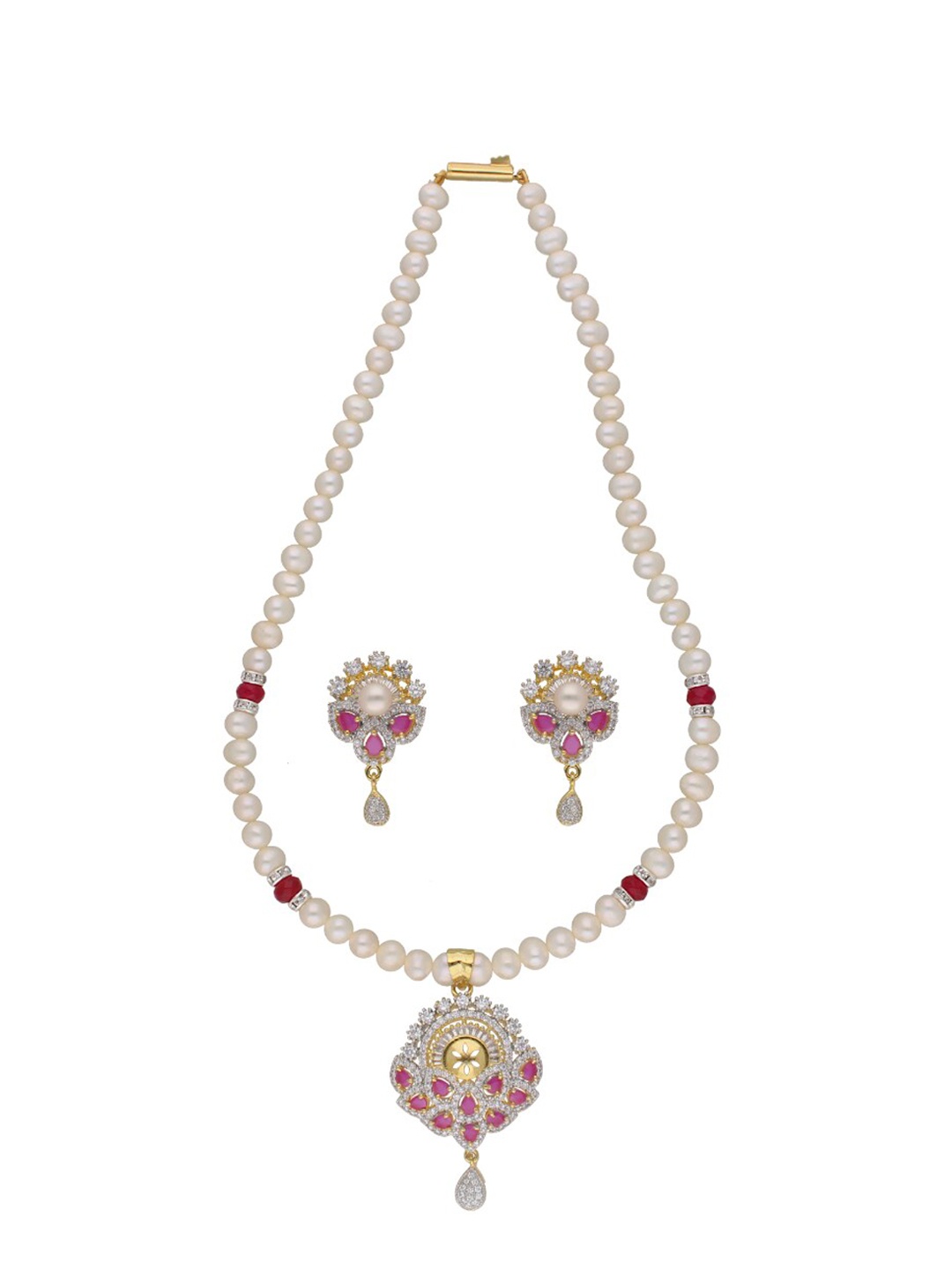 Sri Jagdamba Pearls Dealer Gold-Plated Artificial Stone Studded & Beaded Jewellery Set
Sri Jagdamba Pearls Dealer Gold-Plated Artificial Stone Studded & Beaded Jewellery Set