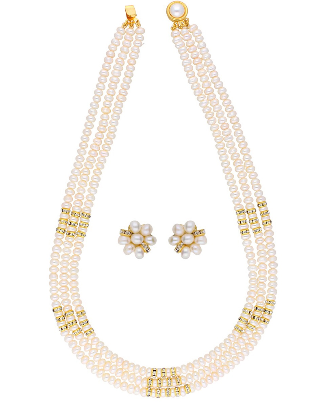 Sri Jagdamba Pearls Dealer Gold-Plated Stone Studded & Pearl Beaded Jewellery Set
Sri Jagdamba Pearls Dealer Gold-Plated Stone Studded & Pearl Beaded Jewellery Set