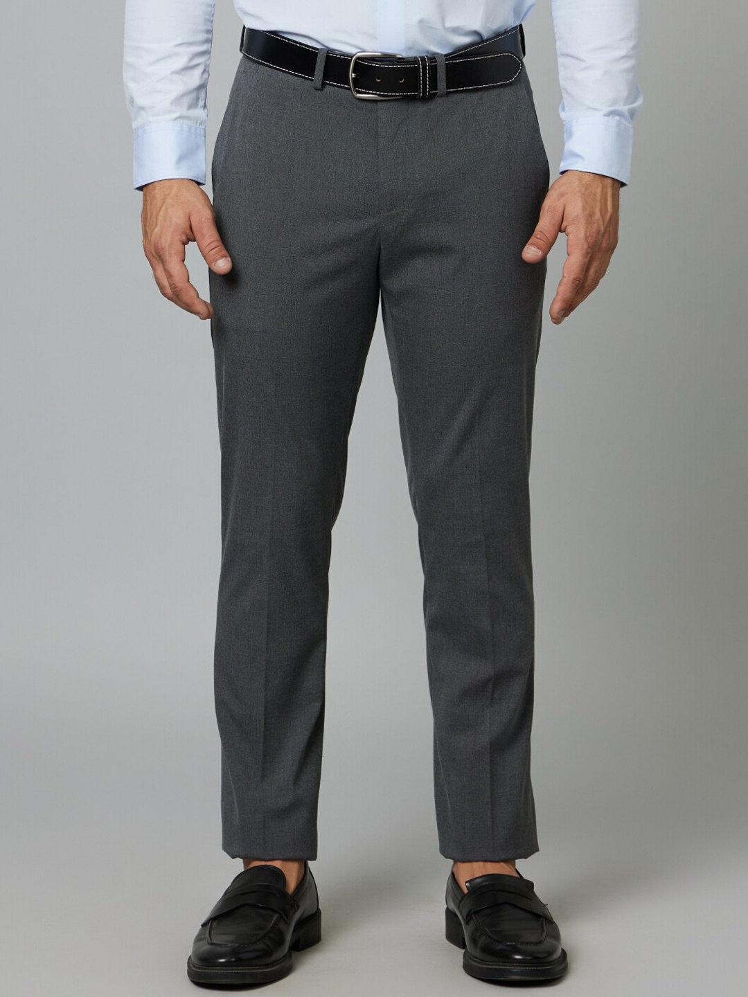Celio Men Slim Fit Regular Formal Trousers, Grey