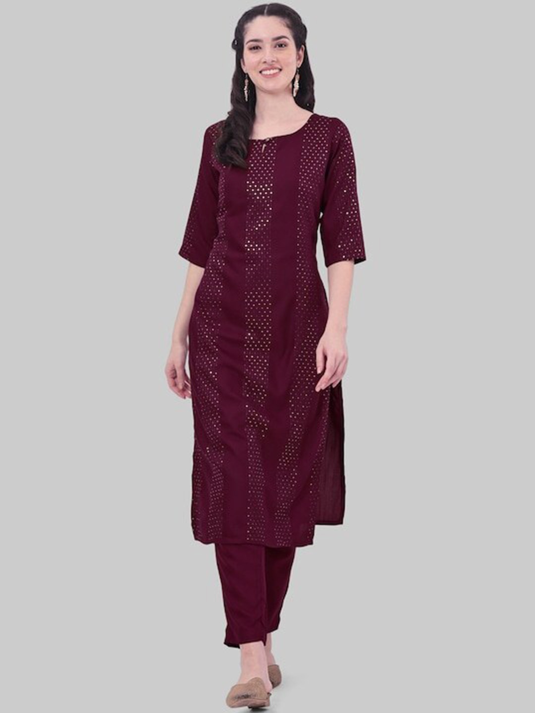 KALINI Women Purple Embroidered Regular Sequinned Kurta with Trousers & With Dupatta
KALINI Women Purple Embroidered Regular Sequinned Kurta with Trousers & With Dupatta
