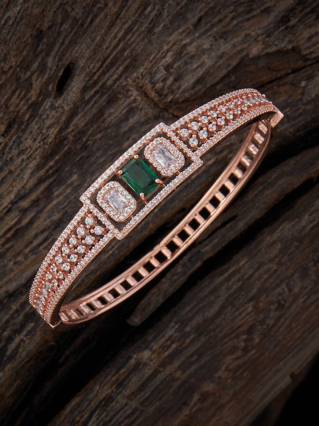 Kushal's Fashion Jewellery Women Rose Gold-Plated Cubic Zirconia Bangle-Style Bracelet
Kushal's Fashion Jewellery Women Rose Gold-Plated Cubic Zirconia Bangle-Style Bracelet