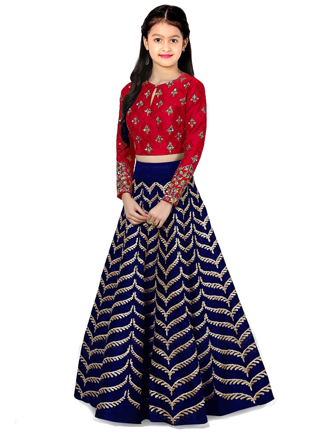 Kedar Fab Girls Embroidered Semi-Stitched Lehenga & Unstitched Blouse With Dupatta, Navy blue
Kedar Fab Girls Embroidered Semi-Stitched Lehenga & Unstitched Blouse With Dupatta, Navy blue