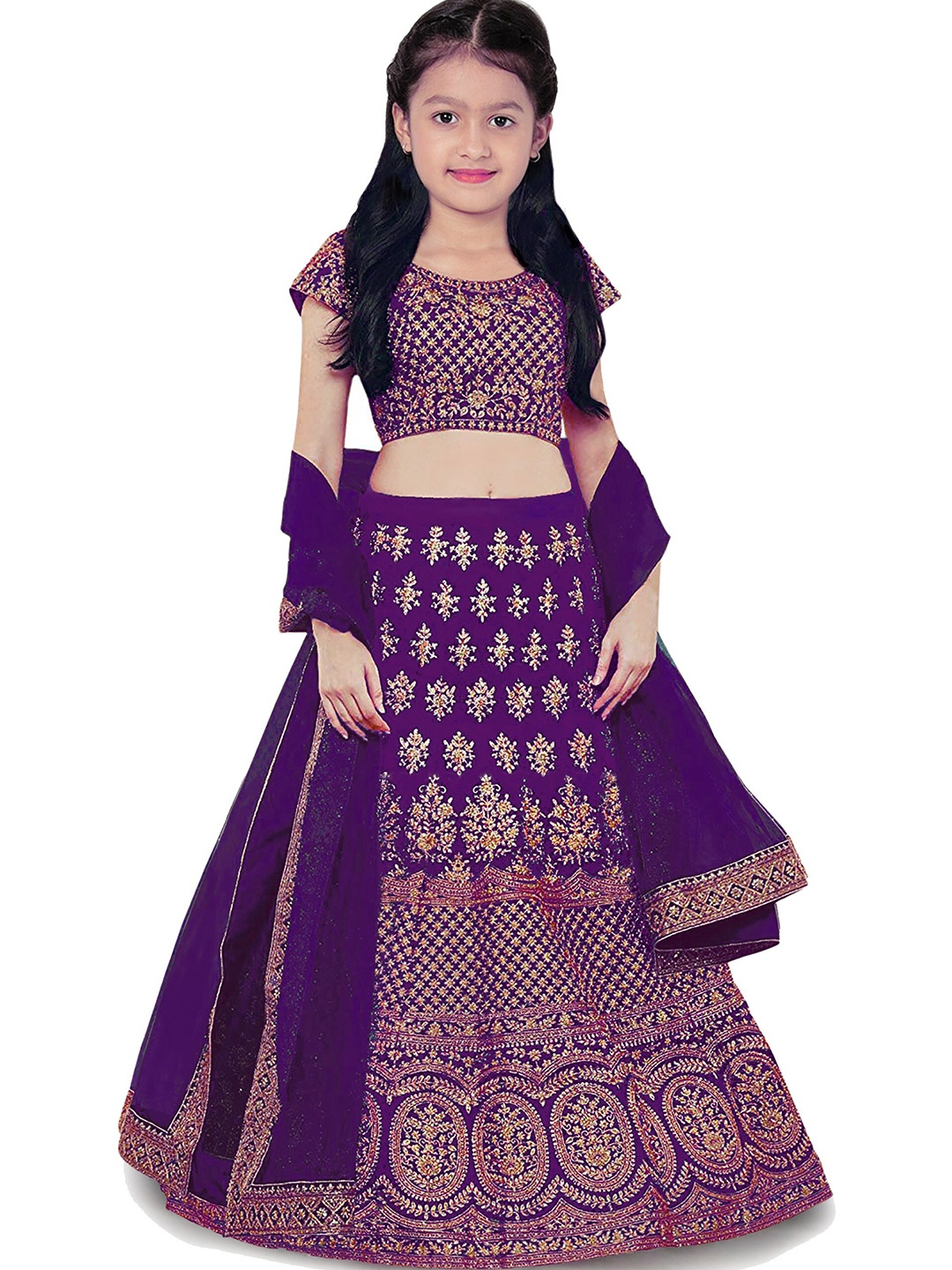 Kedar Fab Girls Embroidered Semi-Stitched Lehenga & Unstitched Blouse With Dupatta, Purple
Kedar Fab Girls Embroidered Semi-Stitched Lehenga & Unstitched Blouse With Dupatta, Purple