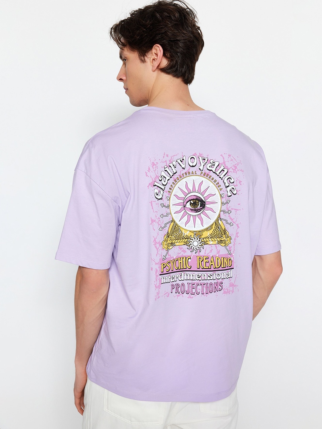 Trendyol Typography Printed Drop Shoulder Sleeves Pure Cotton Loose Fit T-shirt, Lavender
Trendyol Typography Printed Drop Shoulder Sleeves Pure Cotton Loose Fit T-shirt, Lavender