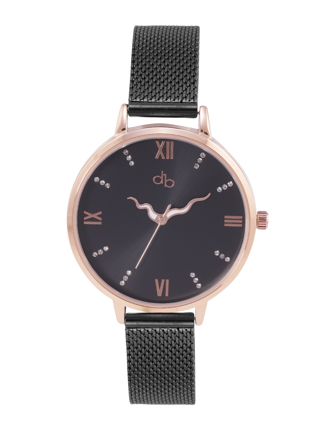 DressBerry Women Black Brass Embellished Dial & Black Stainless Steel Bracelet Style Straps Analogue Watch
DressBerry Women Black Brass Embellished Dial & Black Stainless Steel Bracelet Style Straps Analogue Watch