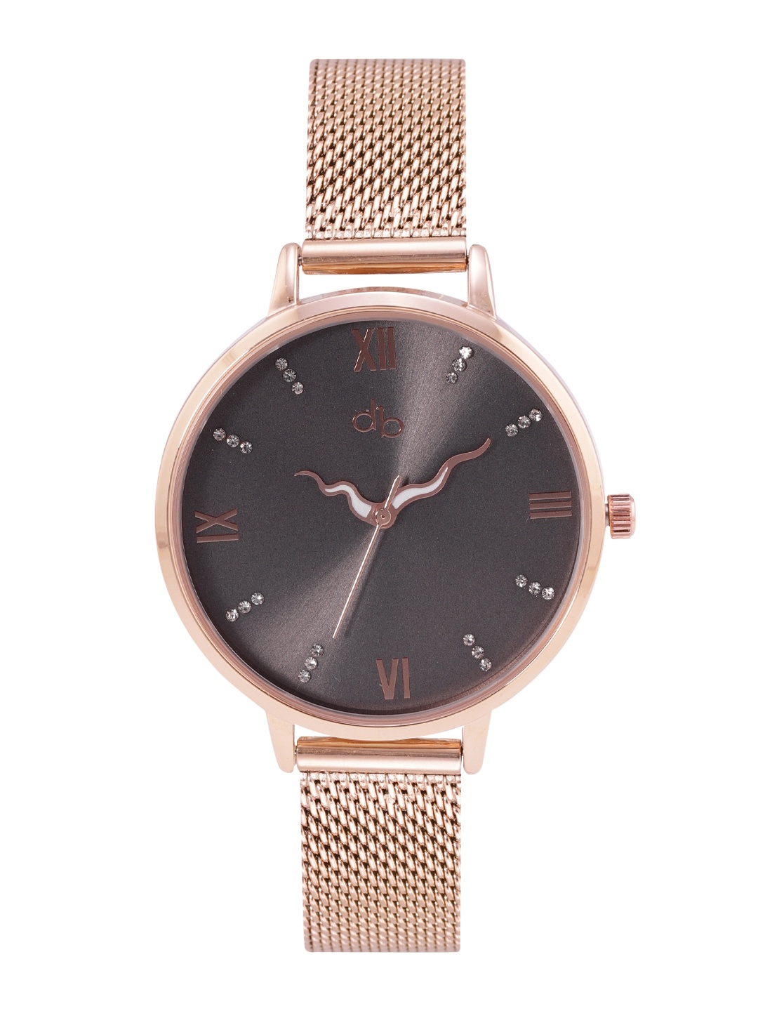 DressBerry Women Grey Brass Embellished Dial & Rose Gold Toned Stainless Steel Bracelet Style Straps Watch
DressBerry Women Grey Brass Embellished Dial & Rose Gold Toned Stainless Steel Bracelet Style Straps Watch