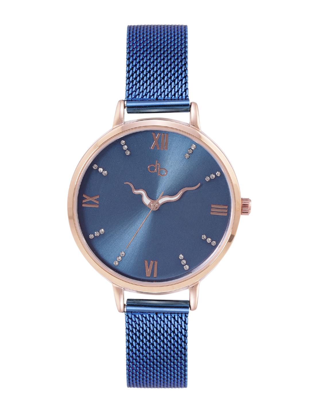 DressBerry Women Blue Brass Dial & Blue Stainless Steel Bracelet Style Straps Analogue Watch, Navy blue
DressBerry Women Blue Brass Dial & Blue Stainless Steel Bracelet Style Straps Analogue Watch, Navy blue