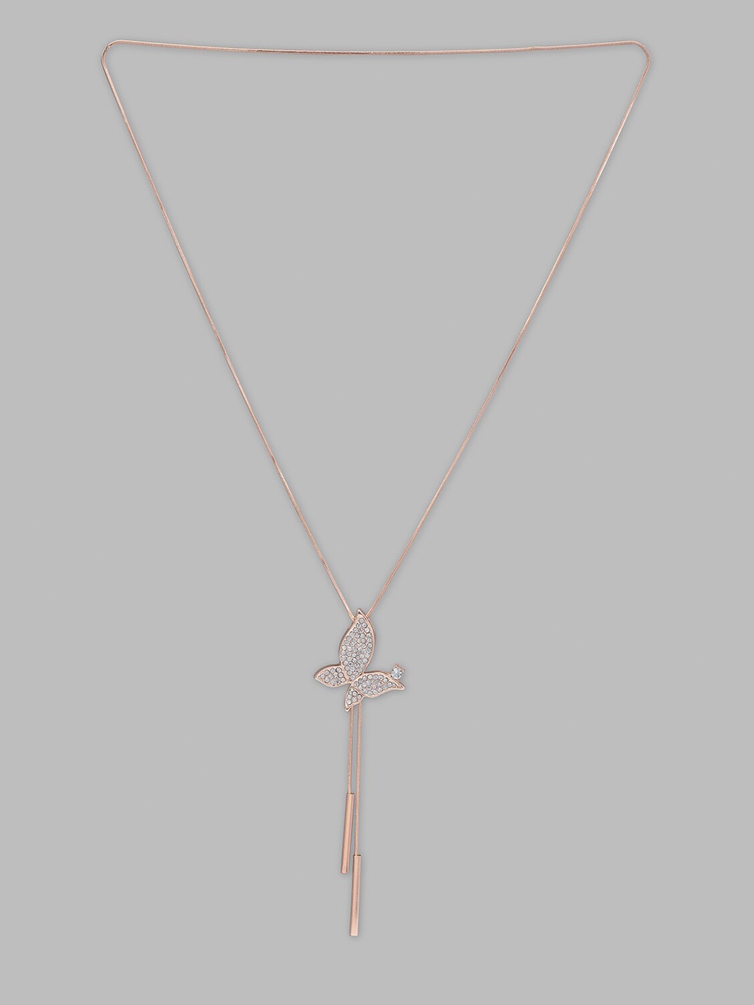 Globus Rose Gold-Toned And White Rose Gold-Plated Stone-Studded Butterfly Pendant Chain
Globus Rose Gold-Toned And White Rose Gold-Plated Stone-Studded Butterfly Pendant Chain
