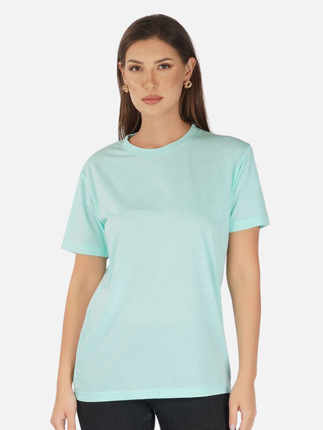 CHOZI Round Neck Drop Shoulder Sleeves Bio Finish Cotton T-Shirt, Turquoise blue
CHOZI Round Neck Drop Shoulder Sleeves Bio Finish Cotton T-Shirt, Turquoise blue