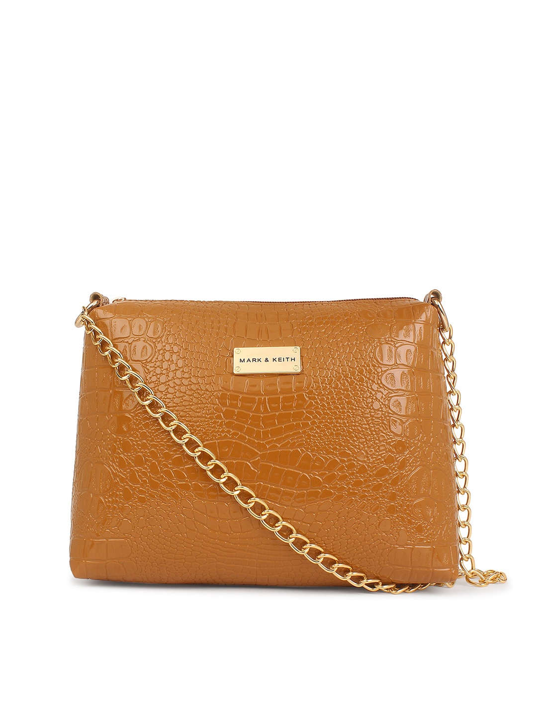 Pez dorado Textured Sling Bag, Mustard