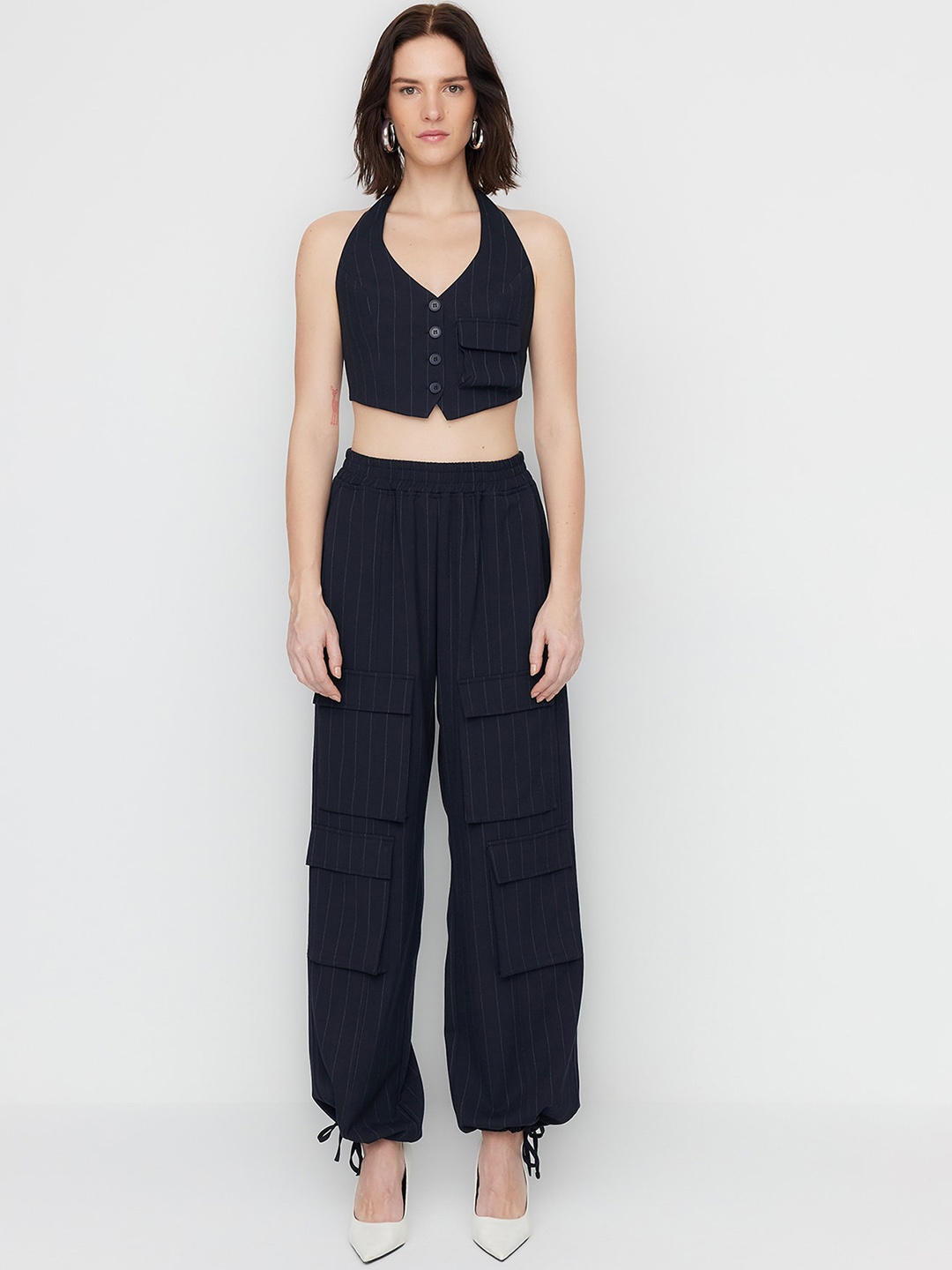 Trendyol Women Regular Fit Trousers, Black