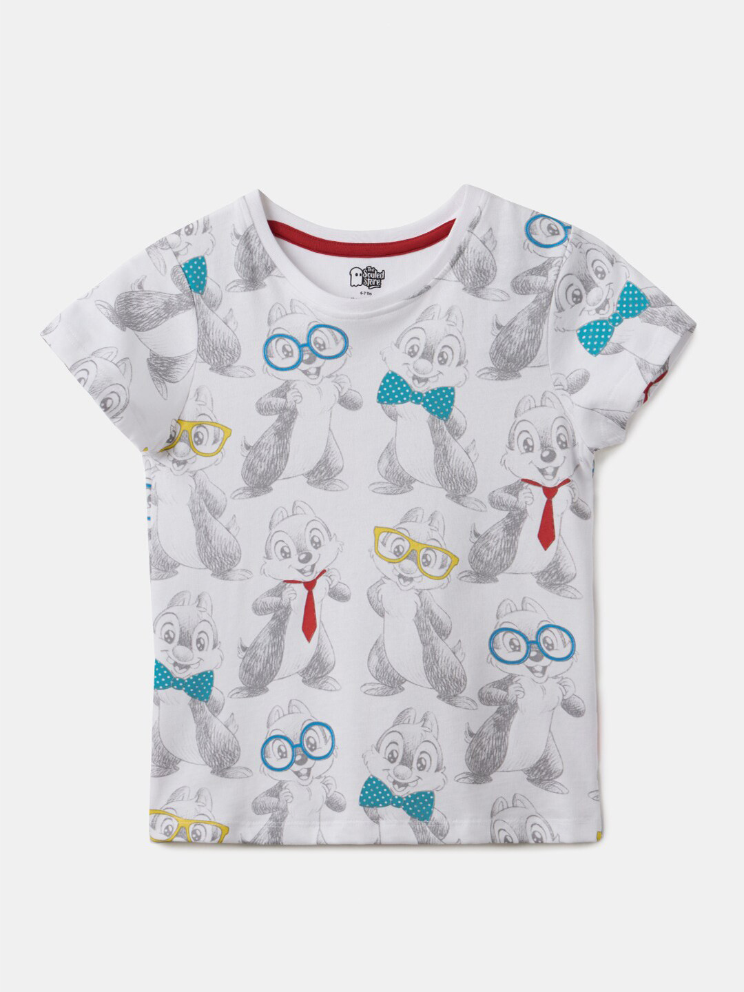 The Souled Store Girls White Chip 'N Dale Pattern Graphic Printed Pure Cotton T-Shirt 
The Souled Store Girls White Chip 'N Dale Pattern Graphic Printed Pure Cotton T-Shirt