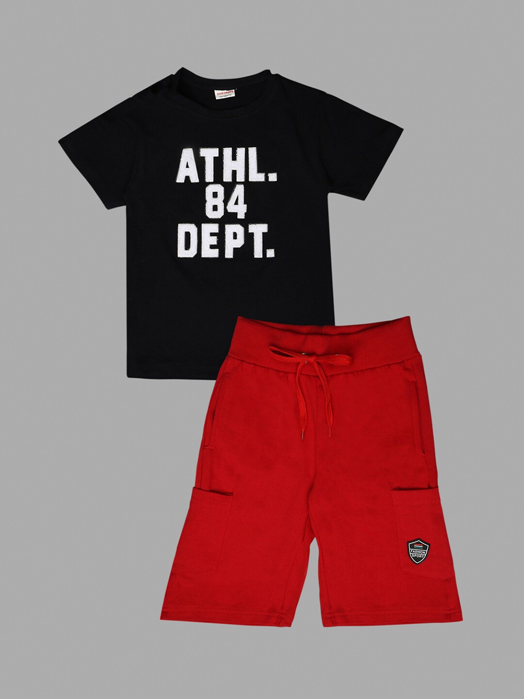 RAINE AND JAINE Boys Typography Printed Clothing Set, Black