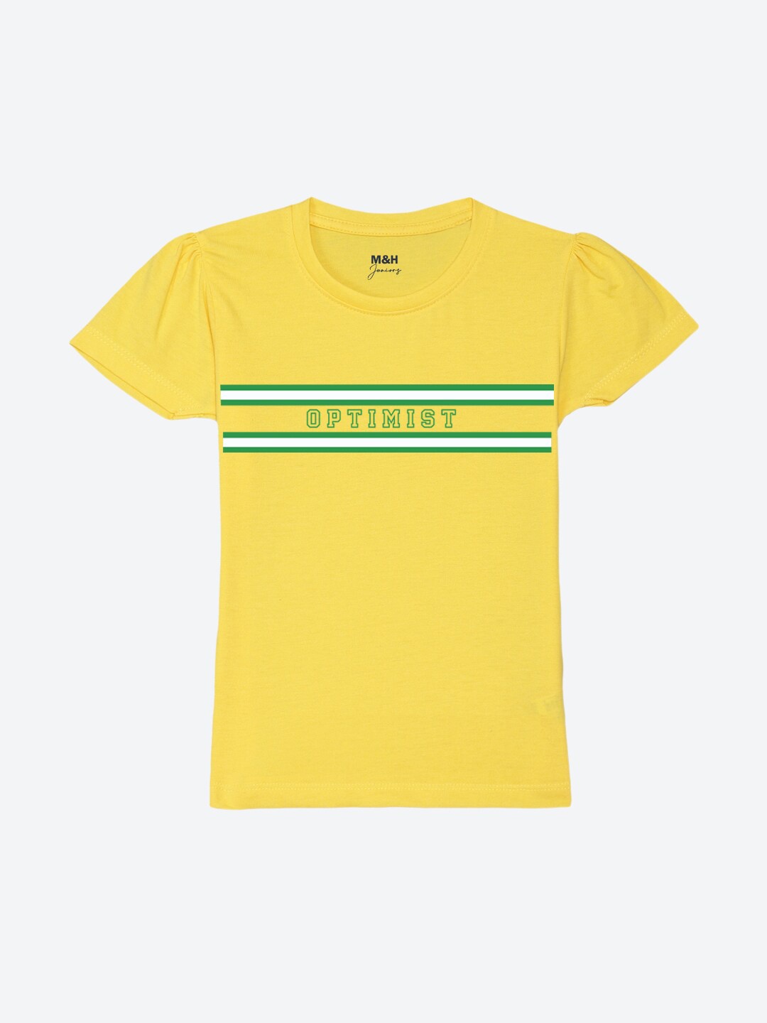 Mast & Harbour Girls Yellow Typography Printed Puff Sleeves Pure Cotton T-shirt
Mast & Harbour Girls Yellow Typography Printed Puff Sleeves Pure Cotton T-shirt