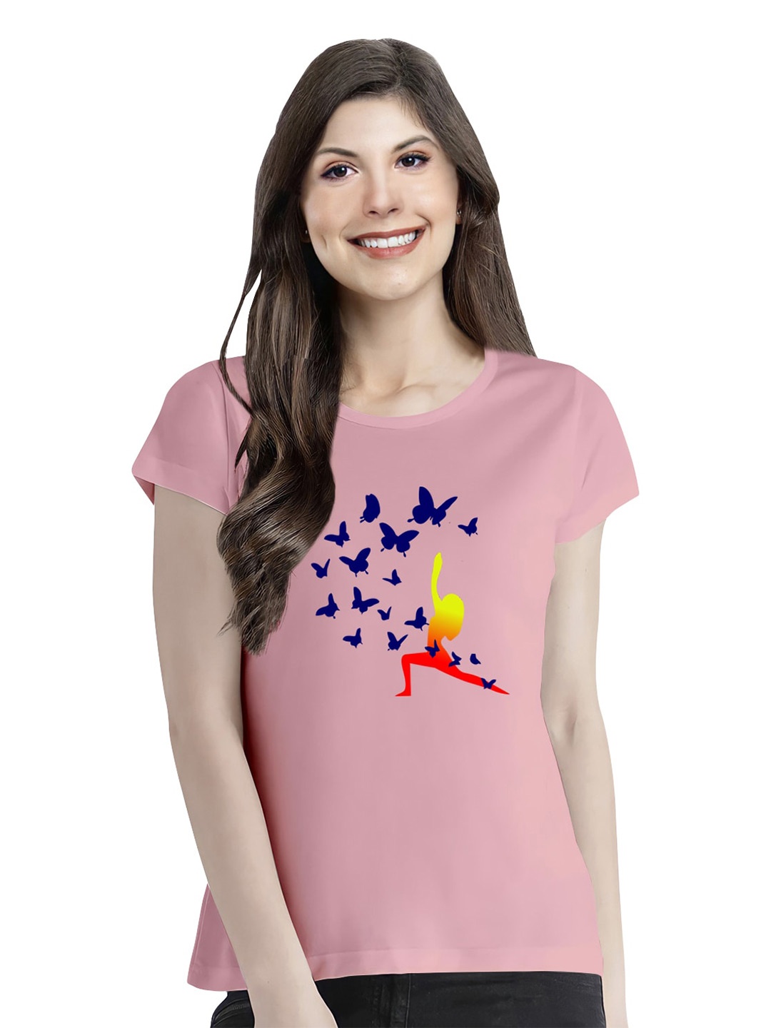 Pootlu Graphic Printed Pure Cotton T-shirt, Pink