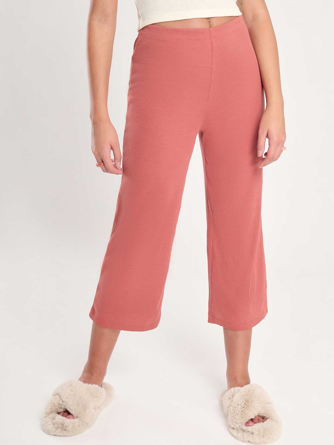 NOBERO Women Cotton Culottes Trousers, Coral