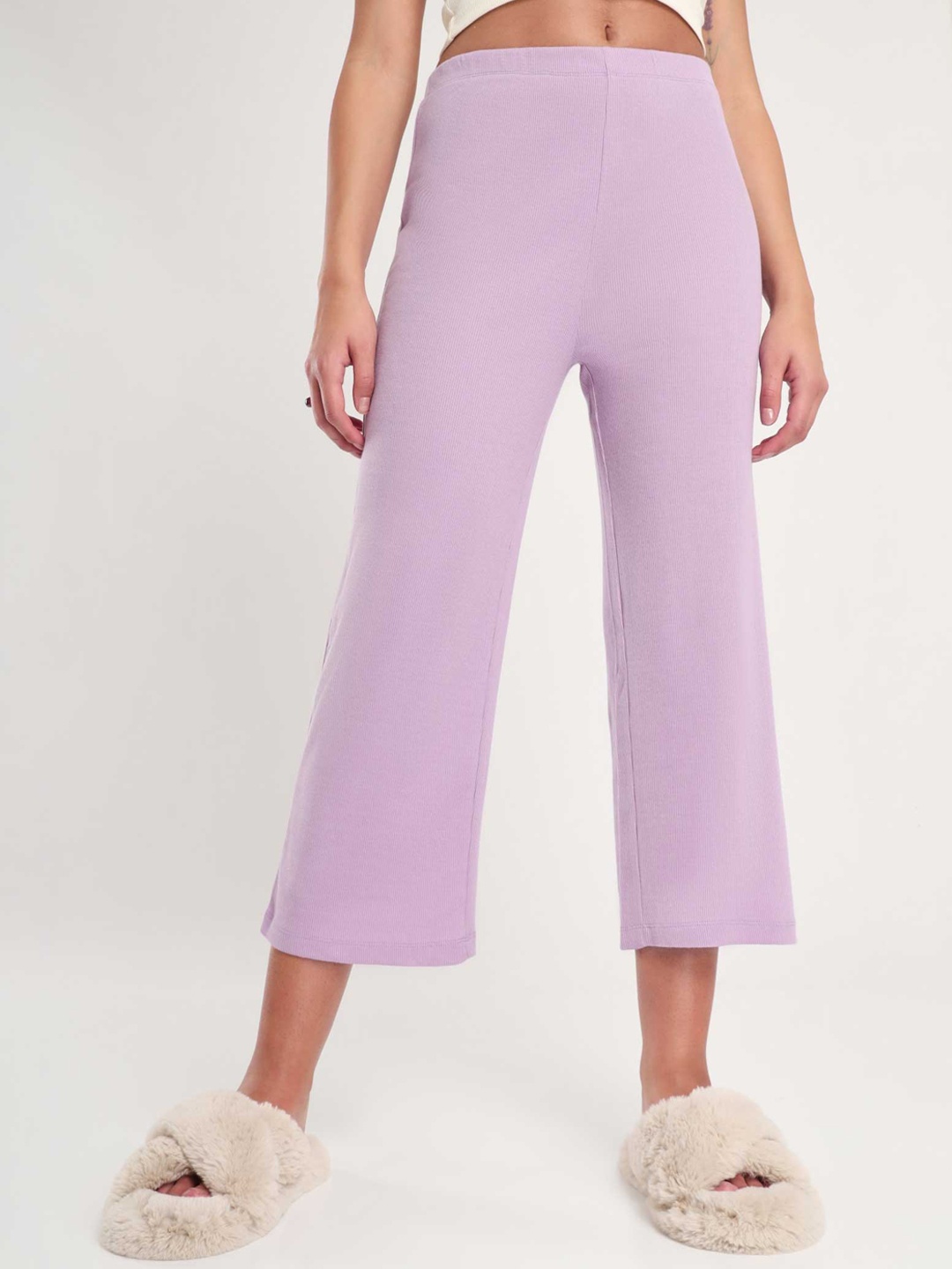 NOBERO Women Mid-Rise Culottes Trousers, Purple
