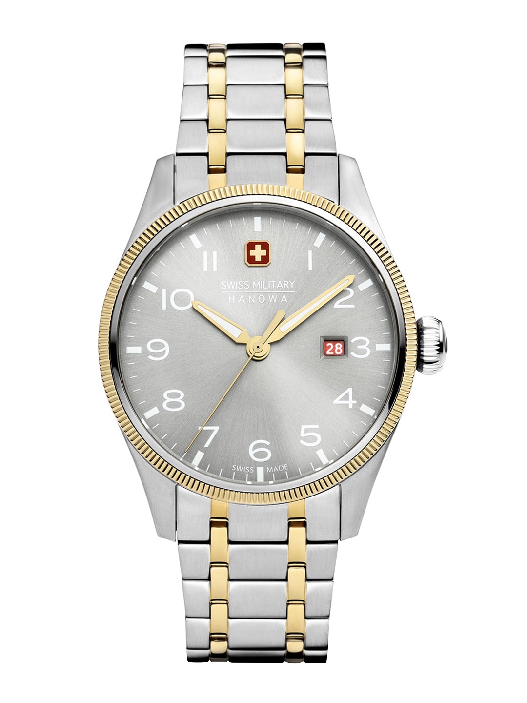 SWISS MILITARY HANOWA Men Dial & Bracelet Style Straps Analogue Watch SMWGH0000860, Silver
SWISS MILITARY HANOWA Men Dial & Bracelet Style Straps Analogue Watch SMWGH0000860, Silver