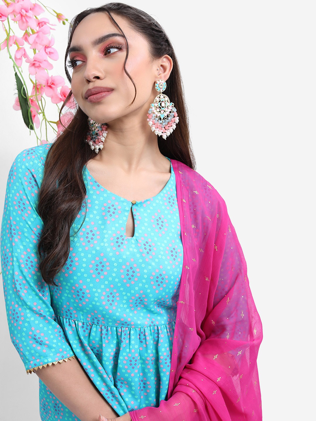 Vishudh Turquoise Blue Ethnic Motifs Printed Regular A-Line Kurta With Palazzos & Dupatta
Vishudh Turquoise Blue Ethnic Motifs Printed Regular A-Line Kurta With Palazzos & Dupatta
