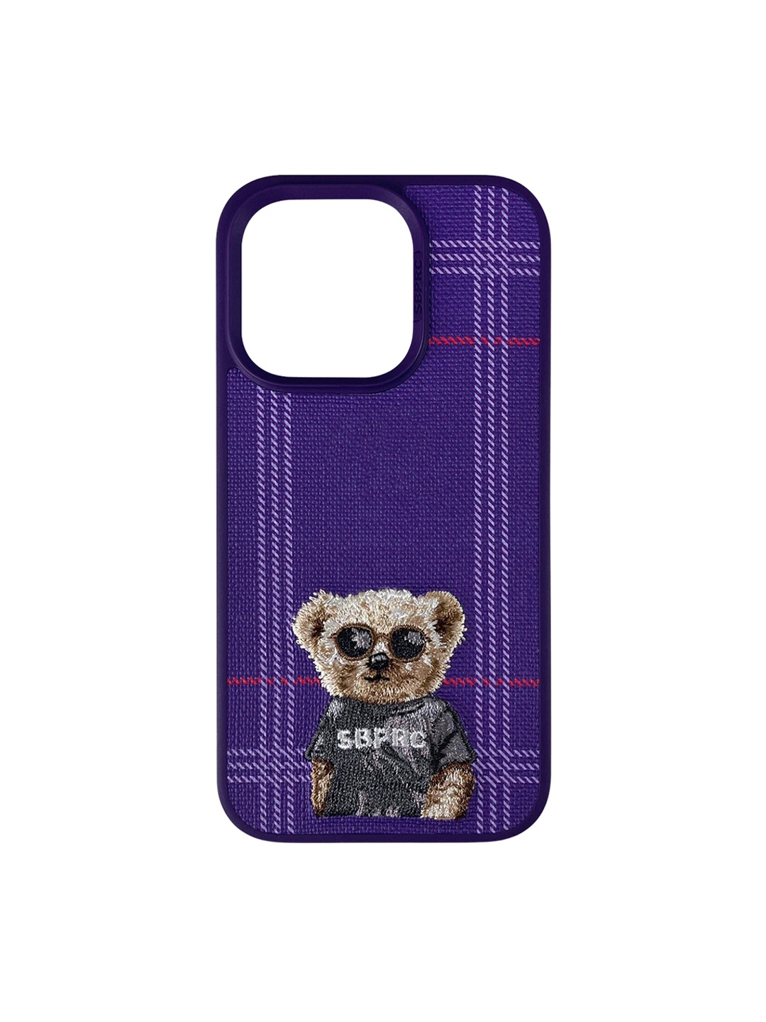 TREEMODA Embroidered Leather Apple iPhone 14 Pro Max Phone Back Cover, Purple