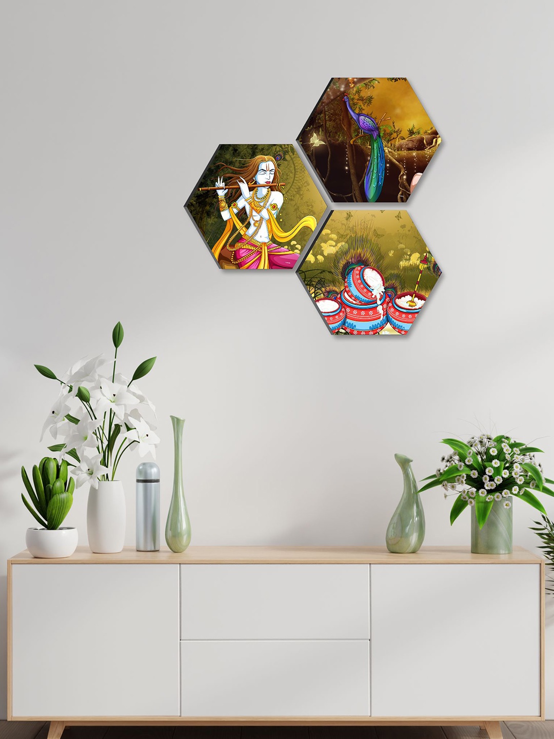 SAF Green & Blue 3 Pieces Lord Krishna UV Textured Self adhesive Wall Art Painting
SAF Green & Blue 3 Pieces Lord Krishna UV Textured Self adhesive Wall Art Painting