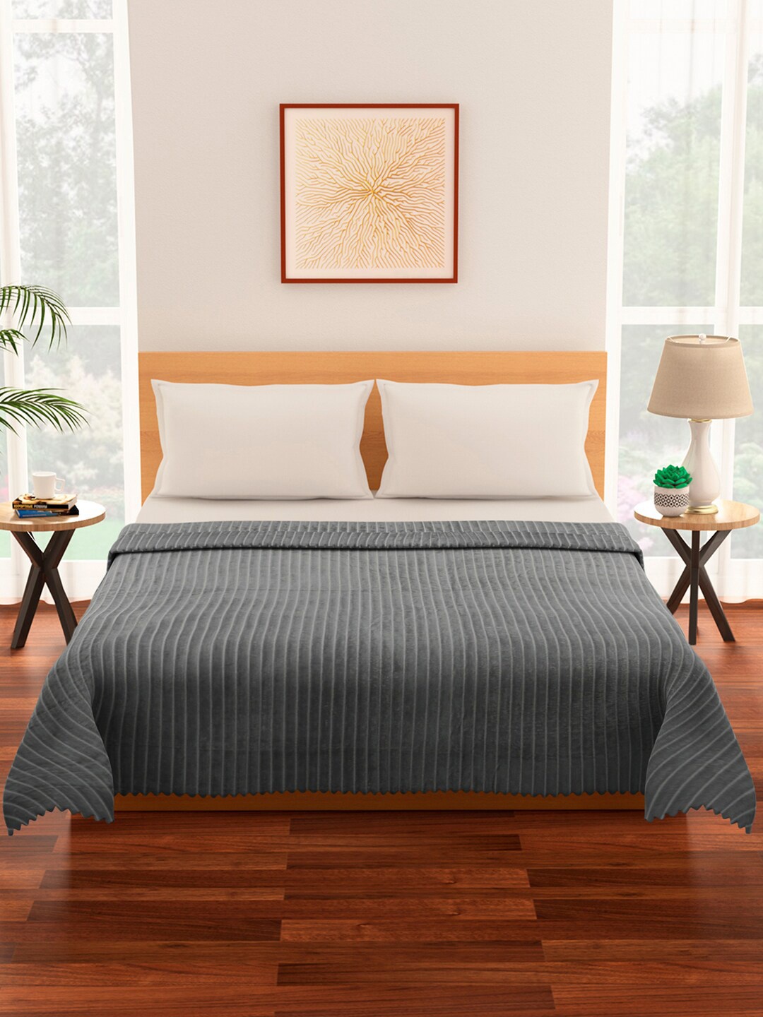 Living scapes by Pantaloons Grey Striped Mild Winter 233 GSM Double Bed Blanket
Living scapes by Pantaloons Grey Striped Mild Winter 233 GSM Double Bed Blanket