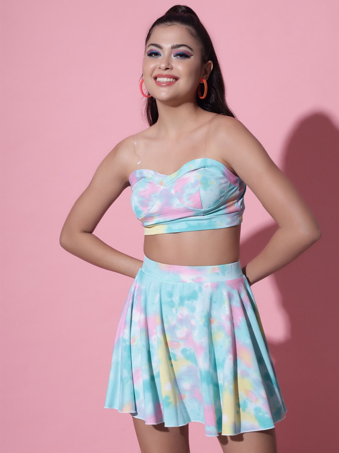 BAESD Green Striped Fit & Flare Dress
