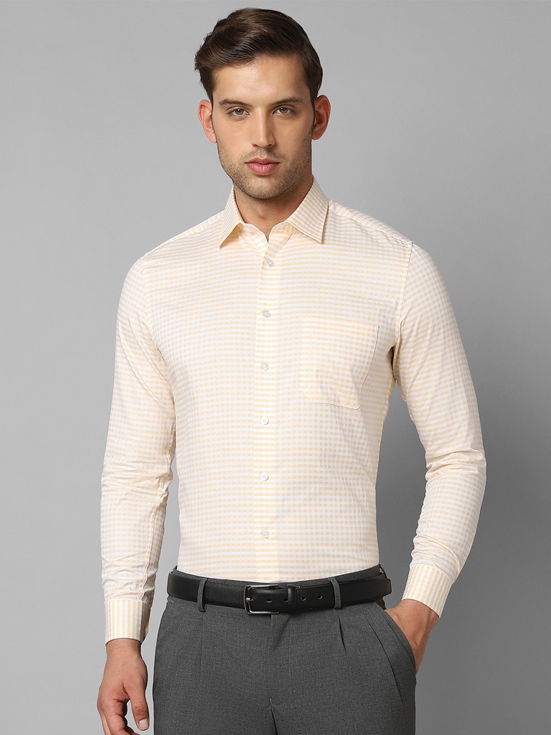 Louis Philippe Horizontal Striped Spread Collar Pure Cotton Slim Fit Formal Shirt, Cream
Louis Philippe Horizontal Striped Spread Collar Pure Cotton Slim Fit Formal Shirt, Cream