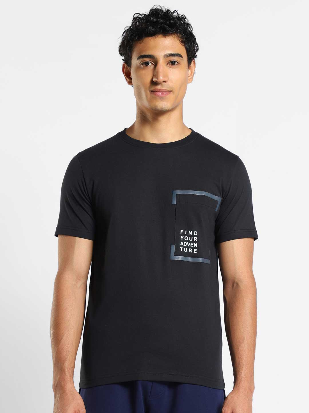 NOBERO Typography Printed Cotton T-Shirt, Black