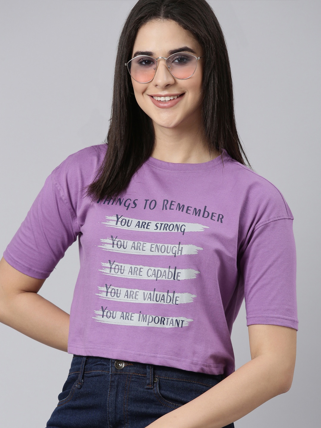 Kryptic Womens Pure Cotton Printed Round Neck Drop Shoulder Oversized Crop Tshirt, Purple
Kryptic Womens Pure Cotton Printed Round Neck Drop Shoulder Oversized Crop Tshirt, Purple
