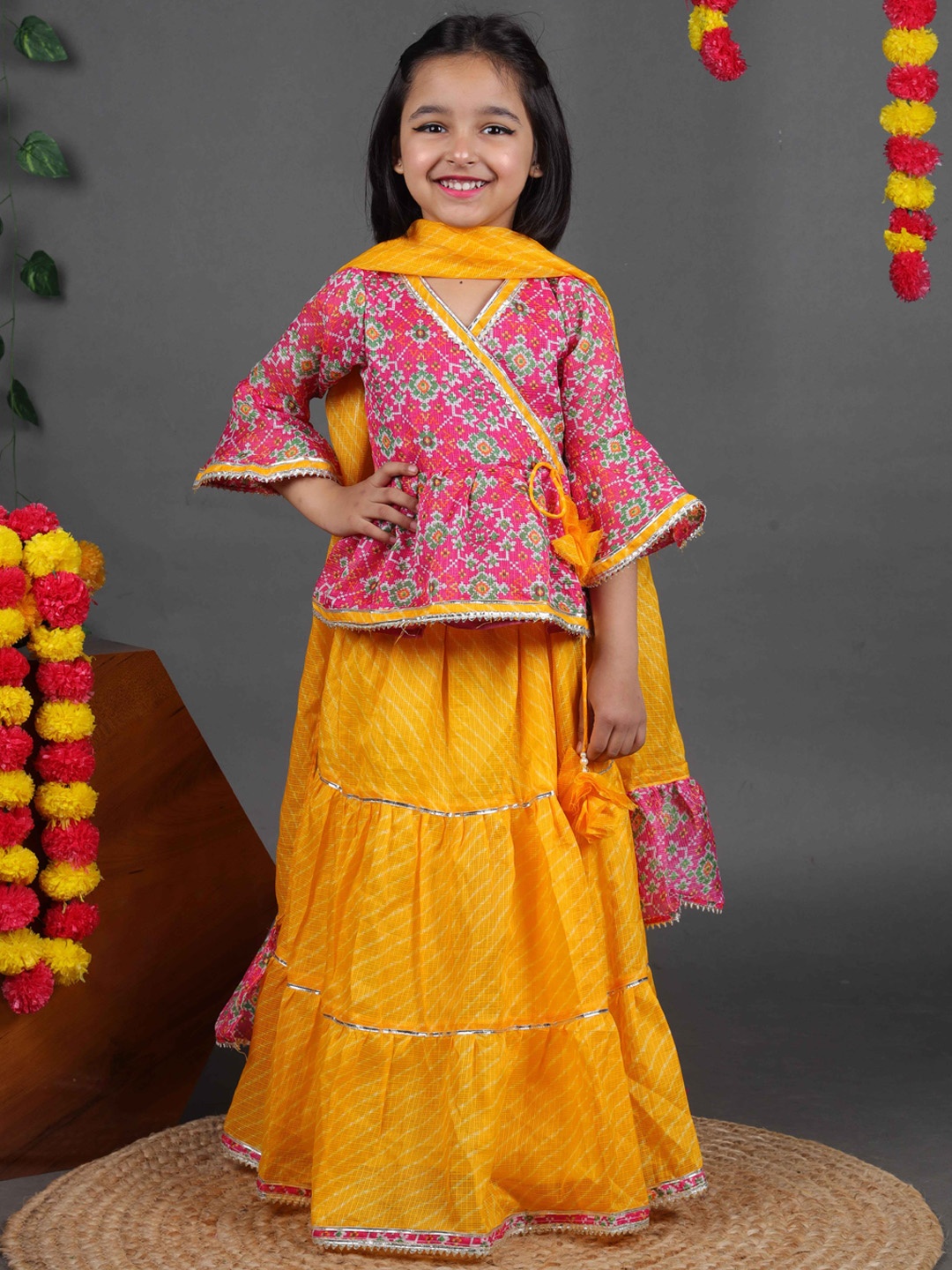 Maaikid Girls Floral Printed Angrahka Pure Cotton Kurta With Skirt & Dupatta, Magenta
Maaikid Girls Floral Printed Angrahka Pure Cotton Kurta With Skirt & Dupatta, Magenta