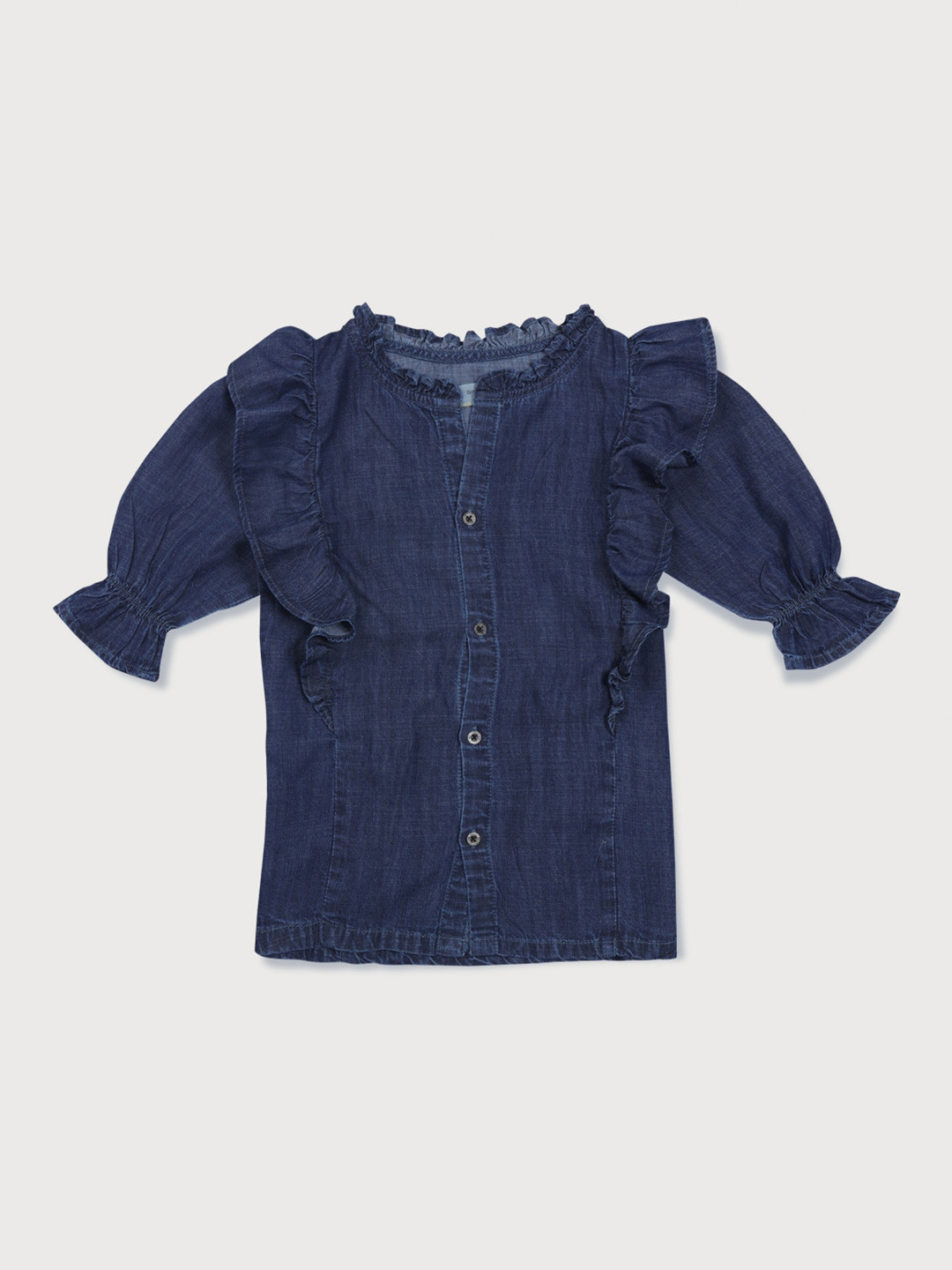 Gini and Jony Girls Puff Sleeves Denim Shirt Style Top, Navy blue
Gini and Jony Girls Puff Sleeves Denim Shirt Style Top, Navy blue