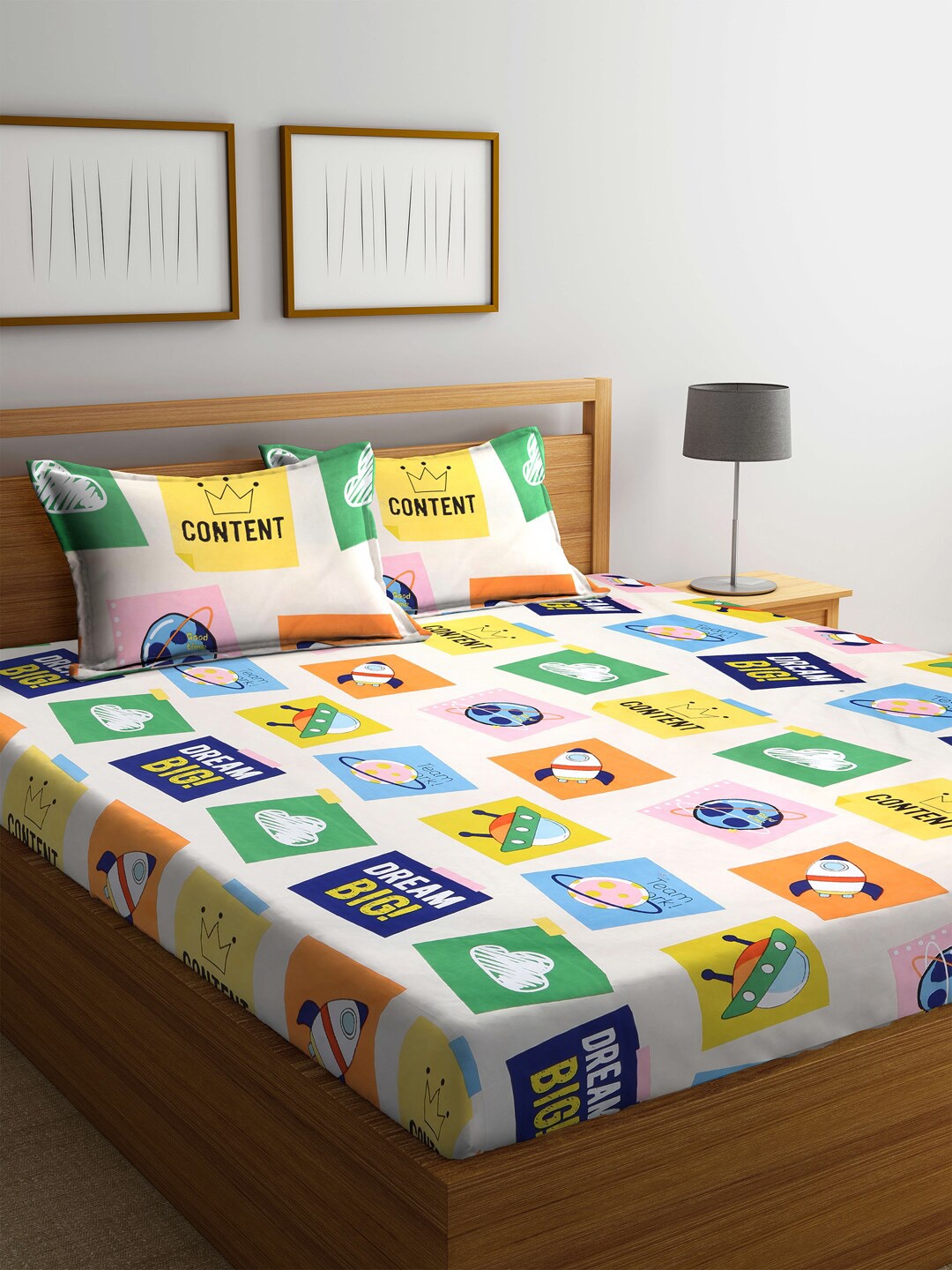 FABINALIV White & Blue Cartoon Characters 300 TC Fitted King Bedsheet & 2 Pillow Covers
FABINALIV White & Blue Cartoon Characters 300 TC Fitted King Bedsheet & 2 Pillow Covers