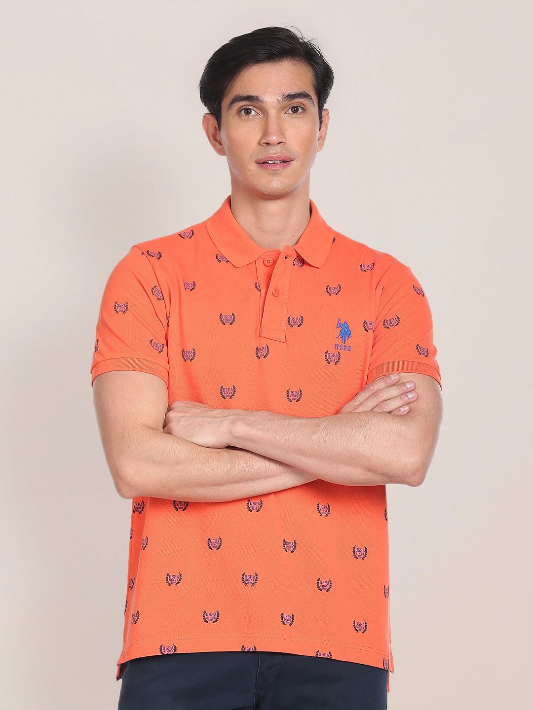 U.S. Polo Assn. Brand Logo Printed Polo Collar Slim Fit Pure Cotton T-shirt, Orange
U.S. Polo Assn. Brand Logo Printed Polo Collar Slim Fit Pure Cotton T-shirt, Orange