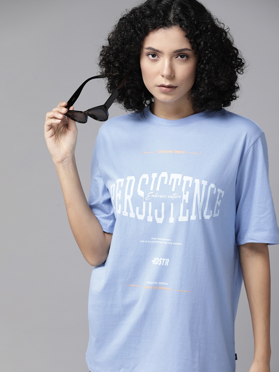 The Roadster Lifestyle Co. Women Typography Printed Pure Cotton Oversized T-shirt, Blue
The Roadster Lifestyle Co. Women Typography Printed Pure Cotton Oversized T-shirt, Blue