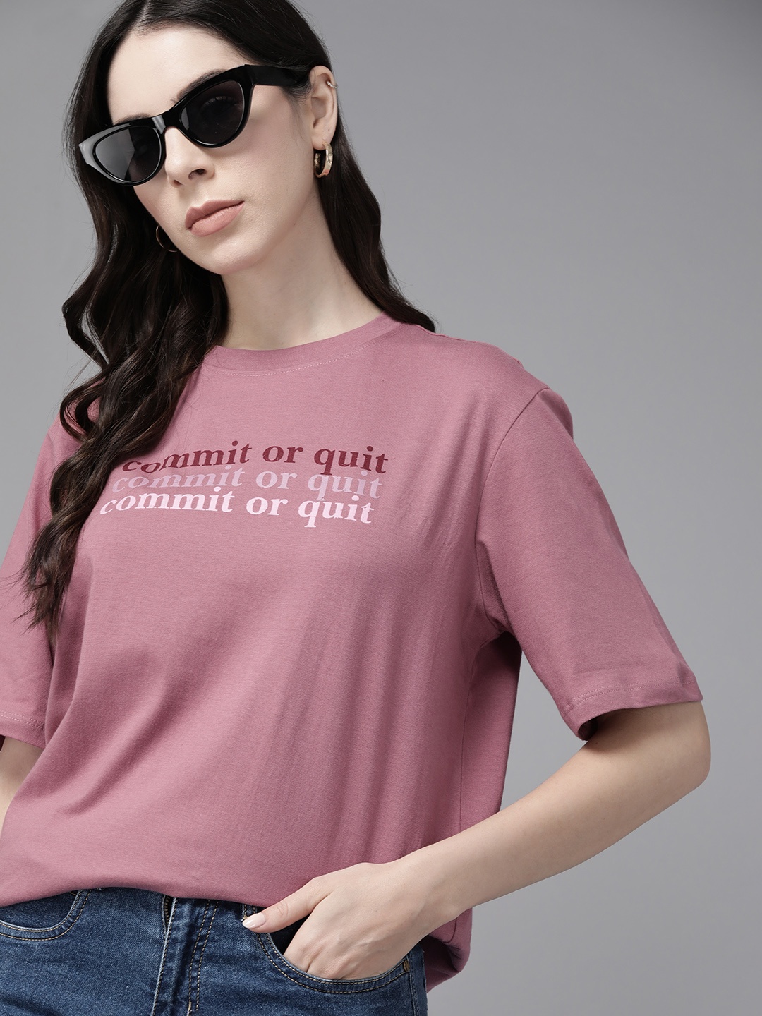 The Roadster Lifestyle Co. Women Typography Printed Pure Cotton Oversized T-shirt, Pink
The Roadster Lifestyle Co. Women Typography Printed Pure Cotton Oversized T-shirt, Pink