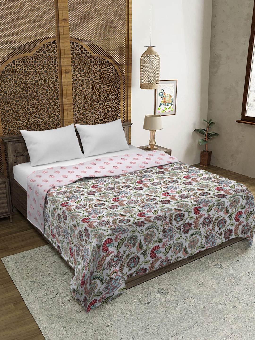 Rajasthan Decor Green & Pink Floral Cotton Reversible AC Room 120 GSM Double Bed Dohar
Rajasthan Decor Green & Pink Floral Cotton Reversible AC Room 120 GSM Double Bed Dohar