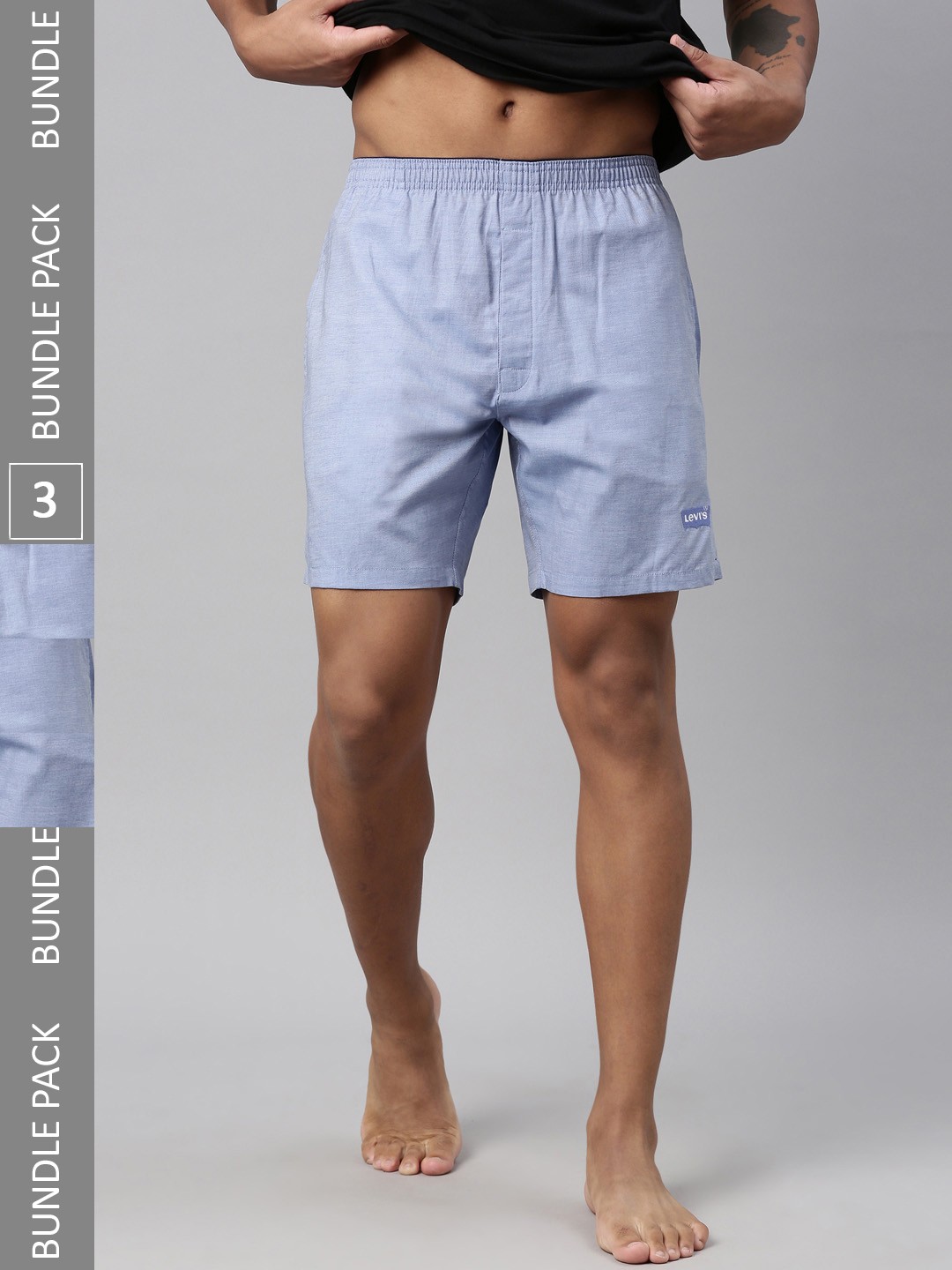 Levis Pack of 3 Men Smartskin Technology Woven Cotton Boxer Shorts with Tag Free Comfort, Blue
Levis Pack of 3 Men Smartskin Technology Woven Cotton Boxer Shorts with Tag Free Comfort, Blue