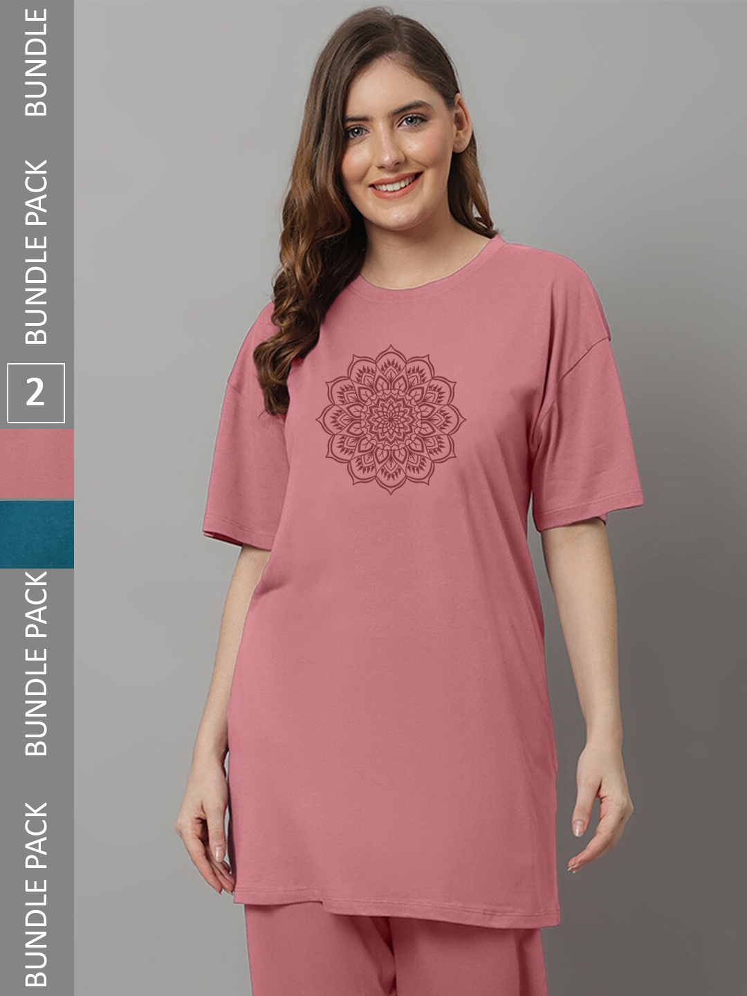 Kanvin Teal Blue & Maroon Pack Of Graphic Printed Drop-Shoulder Oversized Longline T-shirt
Kanvin Teal Blue & Maroon Pack Of Graphic Printed Drop-Shoulder Oversized Longline T-shirt