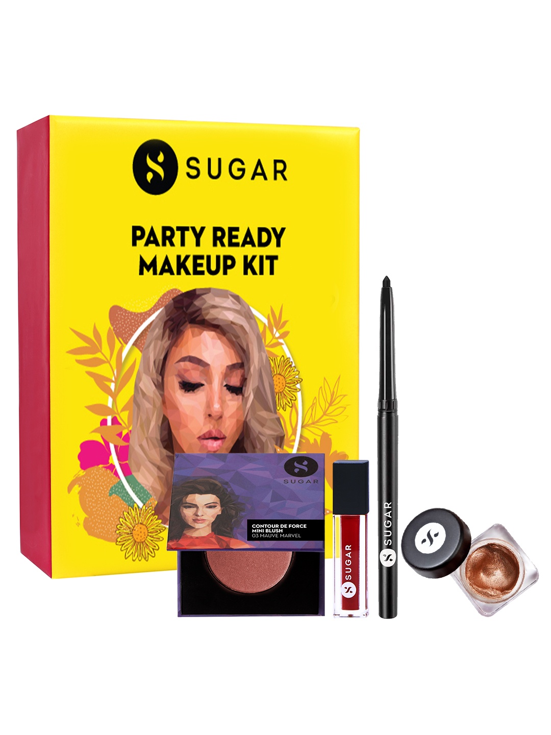 SUGAR Party Ready Makeup Kit (Jelly Eyeshadow + Kajal + Liquid Lipstick + Blush), Multi
SUGAR Party Ready Makeup Kit (Jelly Eyeshadow + Kajal + Liquid Lipstick + Blush), Multi