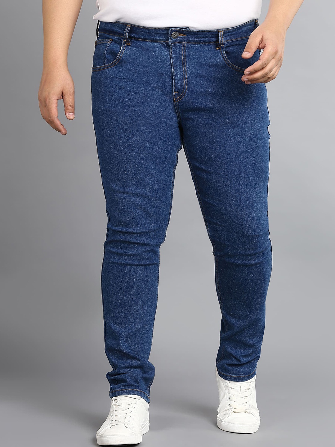 Urbano Plus Men Regular Fit Mid-Rise Stretchable Jeans, Blue