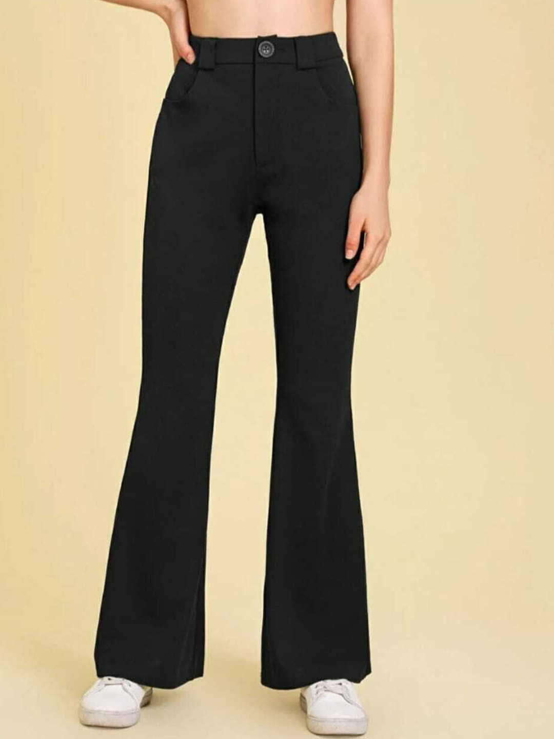 BROADSTAR Women Relaxed Straight Leg Flared High-Rise Easy Wash Bootcut Trousers, Black
BROADSTAR Women Relaxed Straight Leg Flared High-Rise Easy Wash Bootcut Trousers, Black