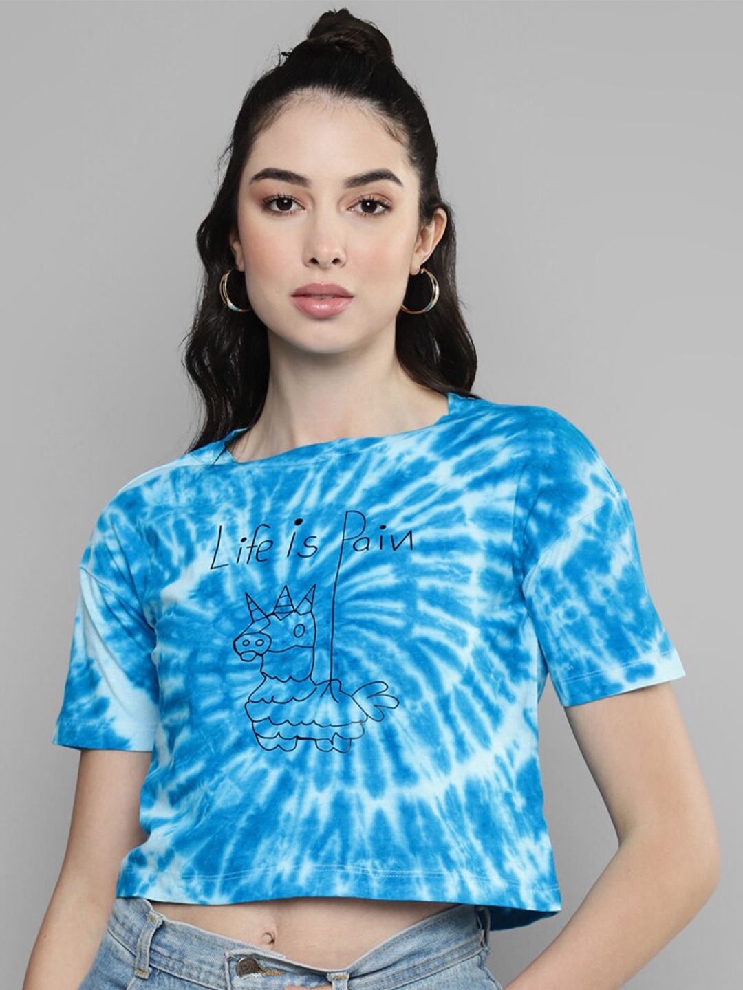 Kook N Keech Blue & White Tie & Dye Extended Sleeves Knitted Pure Cotton Crop T-Shirt
Kook N Keech Blue & White Tie & Dye Extended Sleeves Knitted Pure Cotton Crop T-Shirt