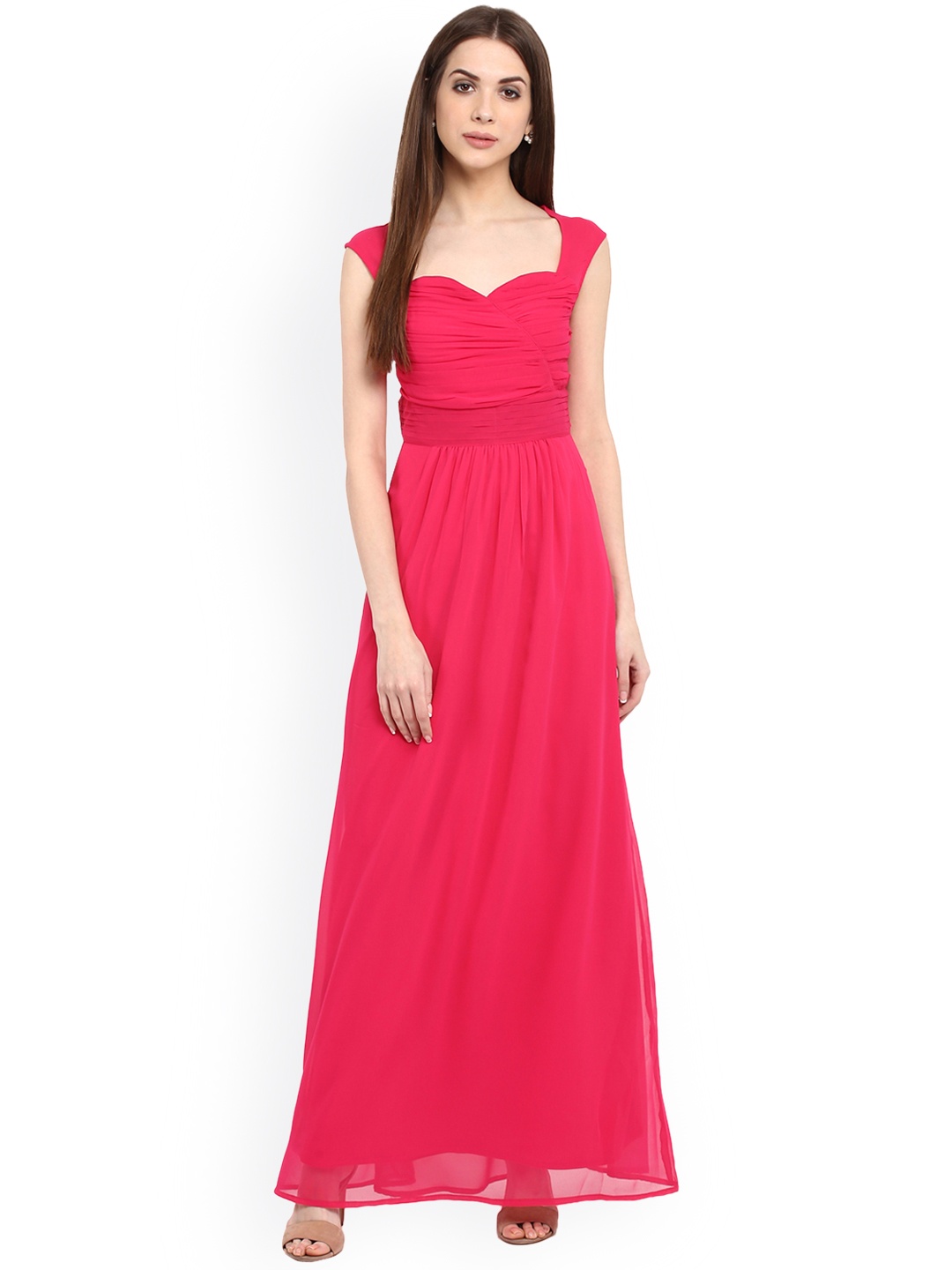 La Zoire Women Pink Solid Maxi Dress