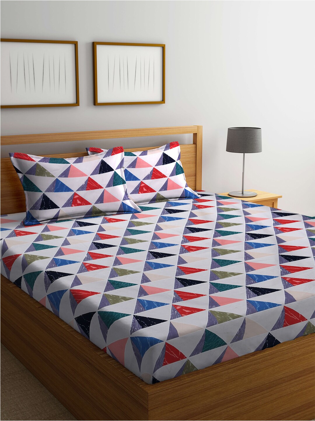 FABINALIV White & Blue Geometric Printed 300 TC Fitted King Bedsheet & 2 Pillow Covers
FABINALIV White & Blue Geometric Printed 300 TC Fitted King Bedsheet & 2 Pillow Covers