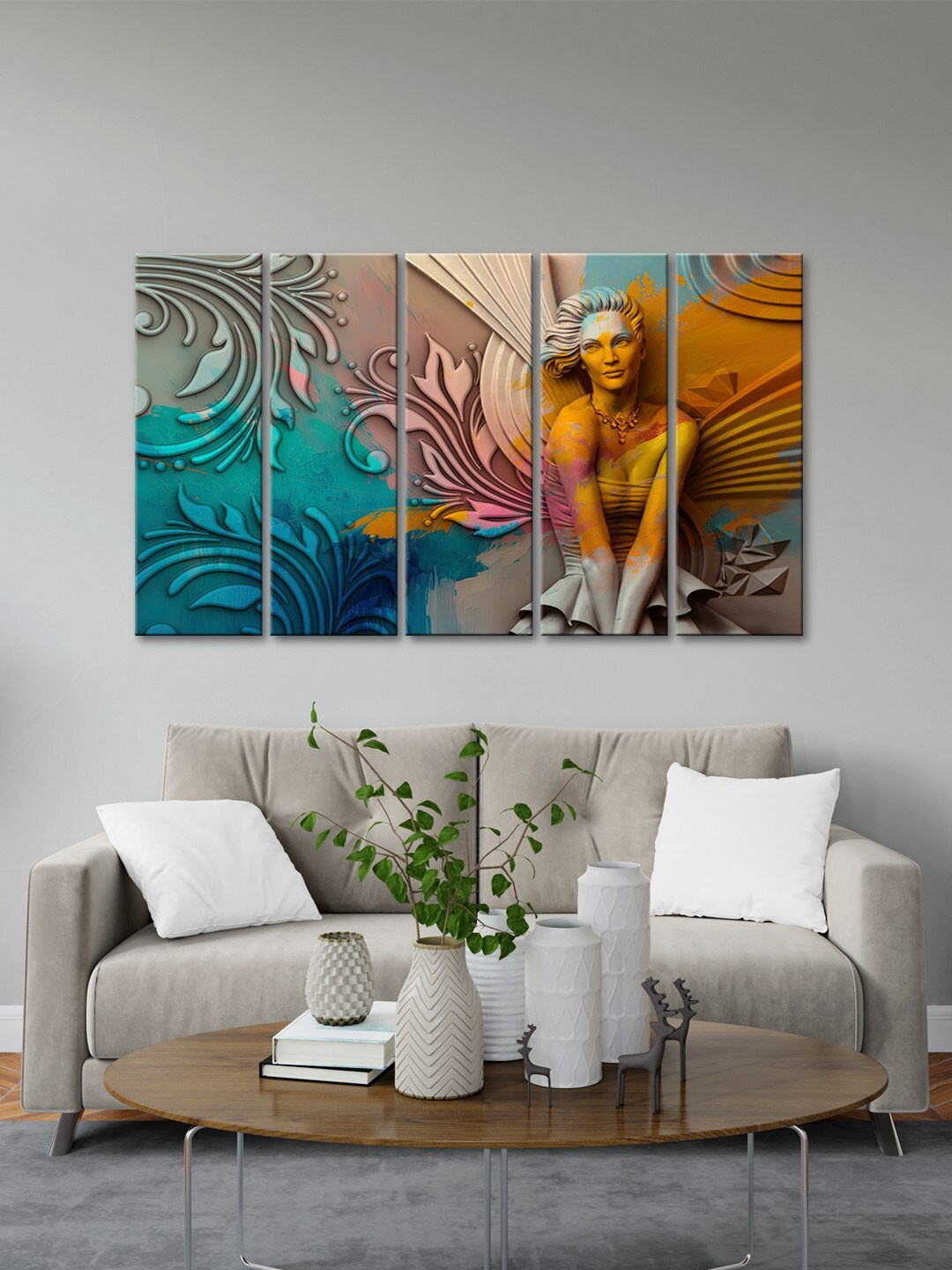 999Store Orange 5 Pieces Women Face Art With Abstract Effect Modern Painting Art Panels, Blue
999Store Orange 5 Pieces Women Face Art With Abstract Effect Modern Painting Art Panels, Blue