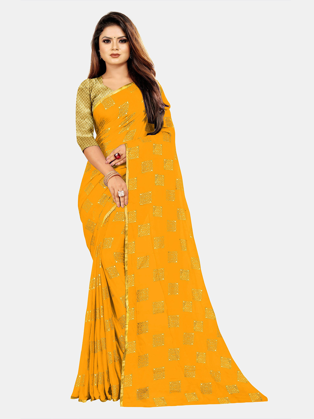 Rhey Pure Chiffon Saree, Yellow
Rhey Pure Chiffon Saree, Yellow
