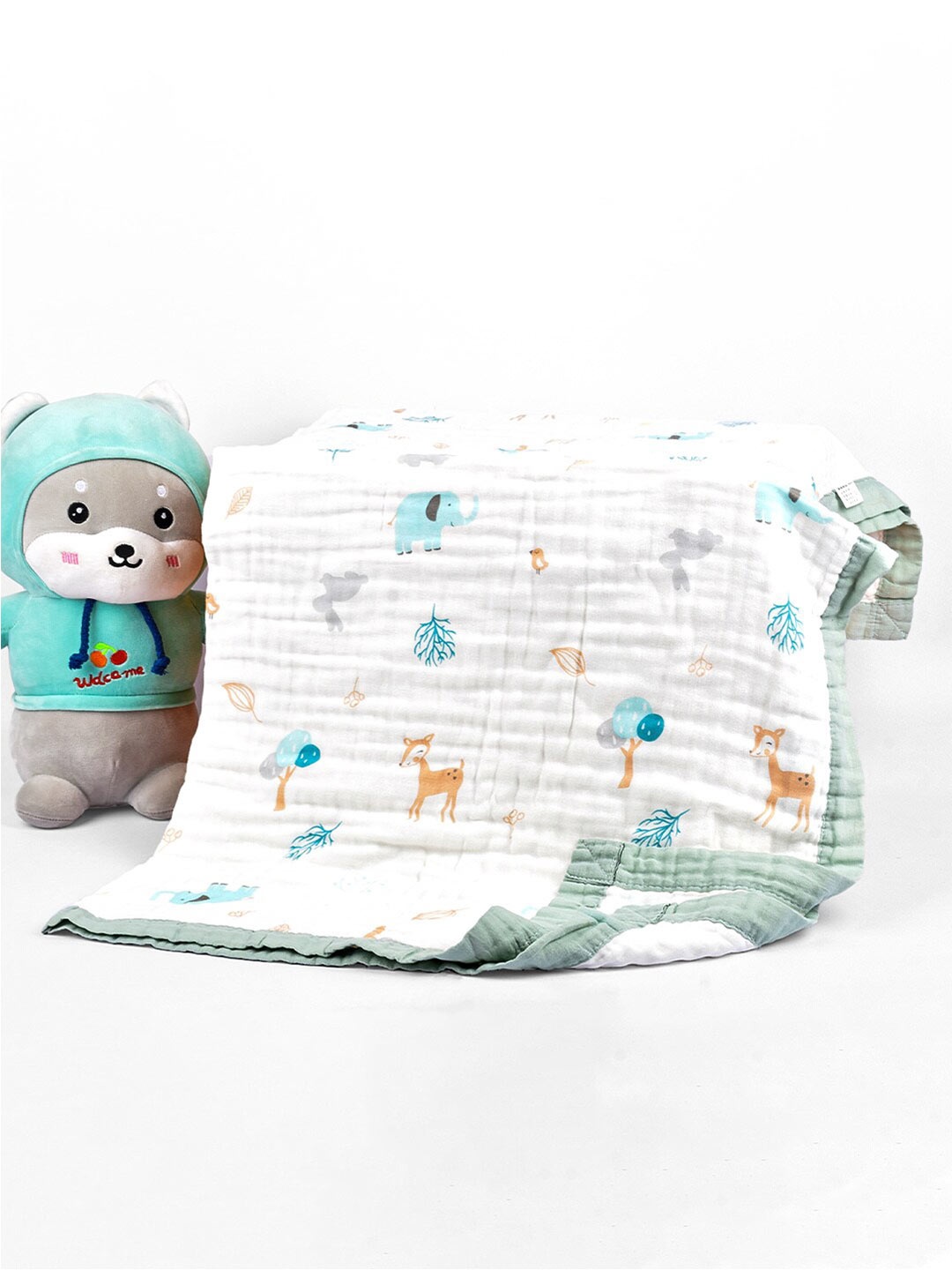 Moms Home White & Blue Cartoon Characters Organic Cotton Summer 500 GSM Single Bed Blanket
Moms Home White & Blue Cartoon Characters Organic Cotton Summer 500 GSM Single Bed Blanket