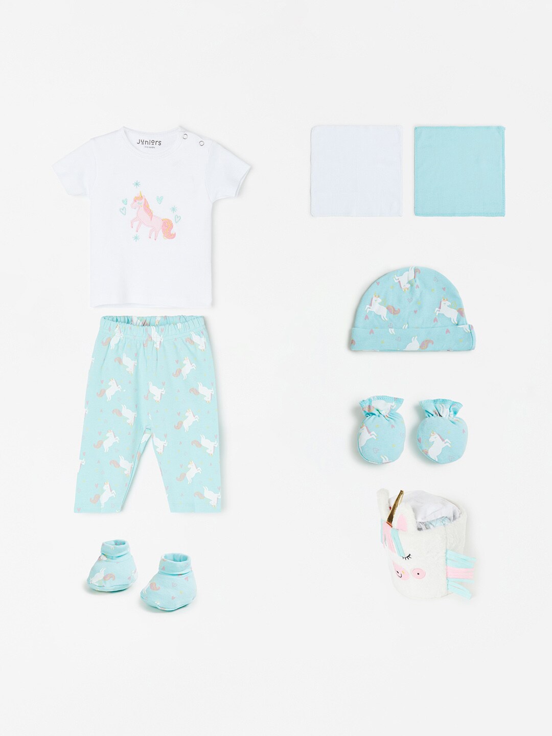 Juniors by Lifestyle Infants Girls Pack of 8 Printed Pure Cotton Apparel Gift Set, White
Juniors by Lifestyle Infants Girls Pack of 8 Printed Pure Cotton Apparel Gift Set, White